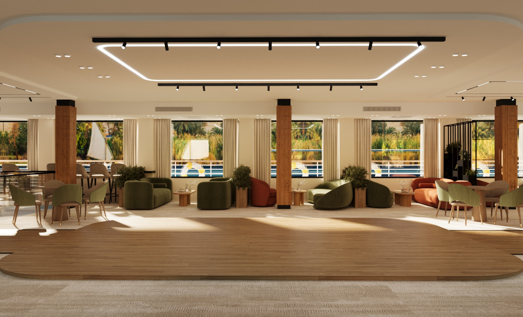 Panoramic lounge