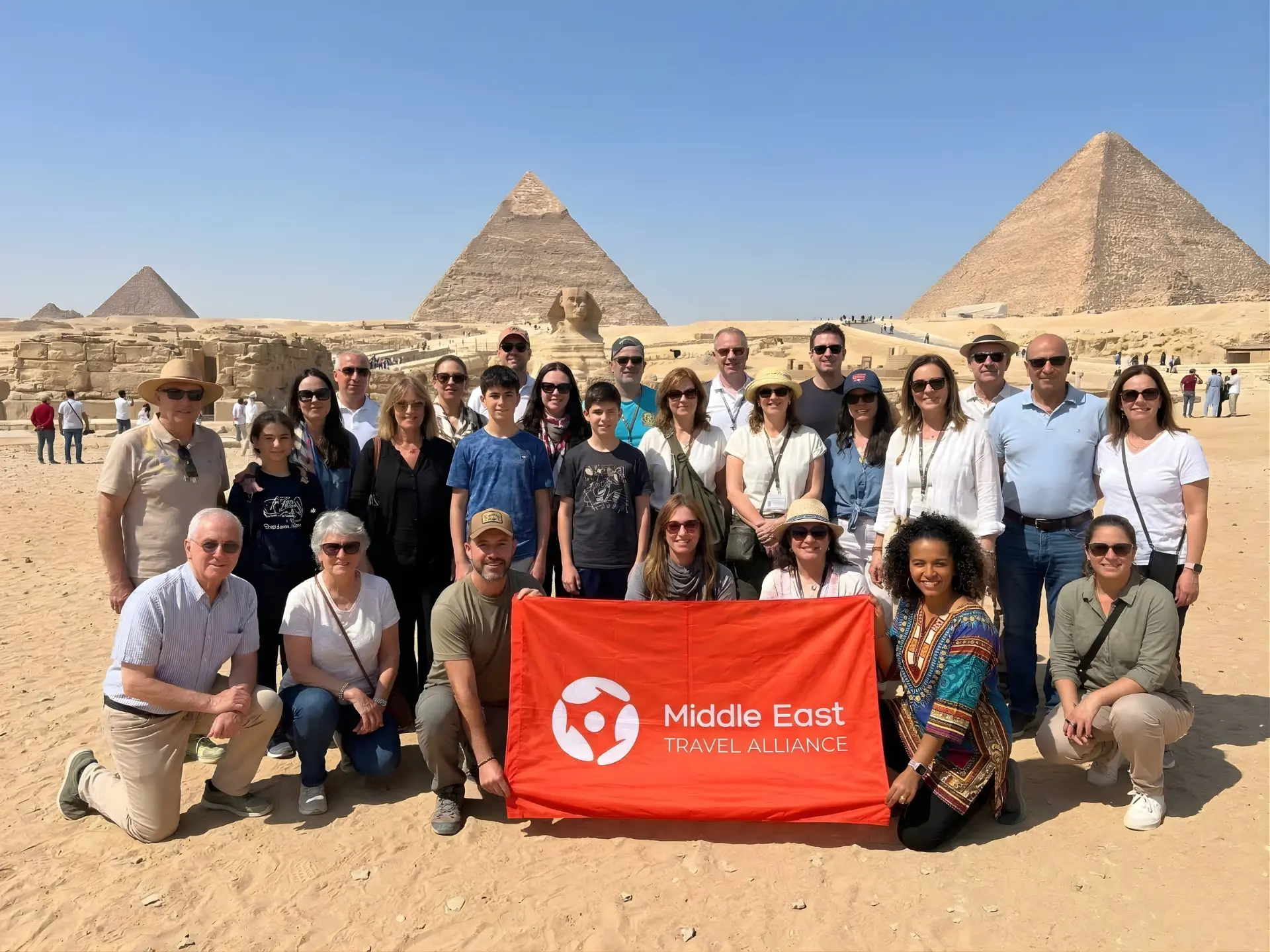 Our group at the Great Pyramids of Giza