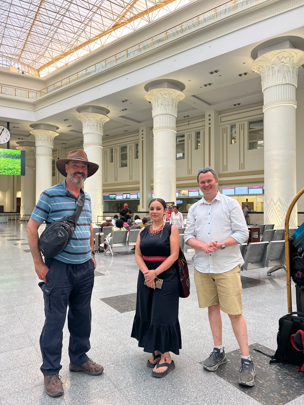 Guests with the Amisol team at the railway station