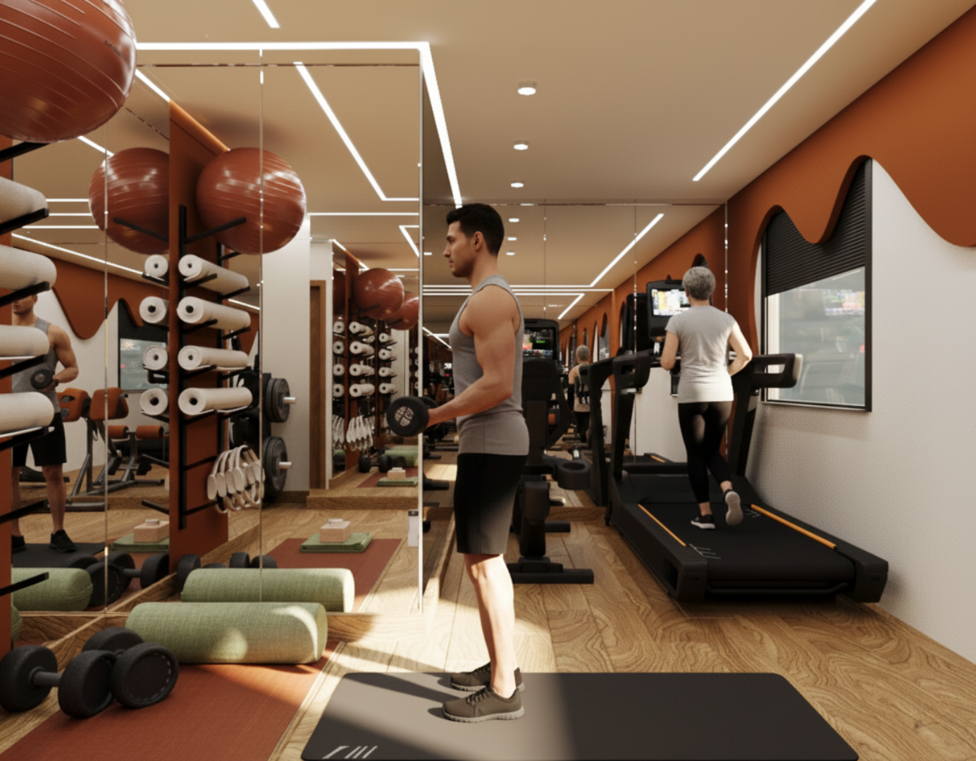 Gym and fitness studio